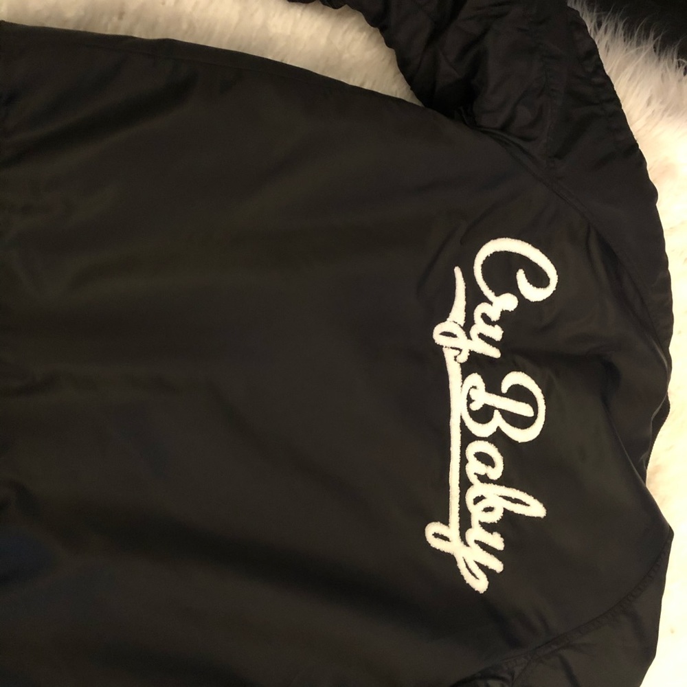 Cry Baby satin black jacket warm lining
